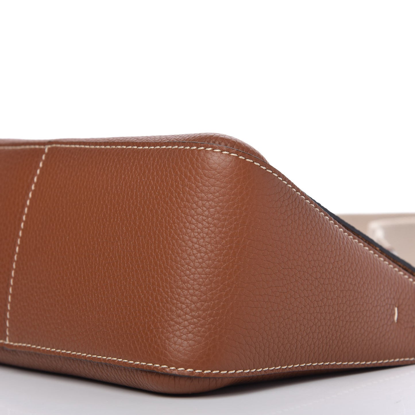 Pebbled Calfskin Small VRing Shoulder Bag Saddle Brown