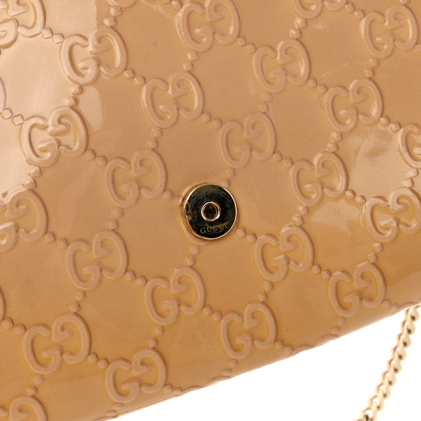 Patent Guccissima Mini Mayfair Bag Beige