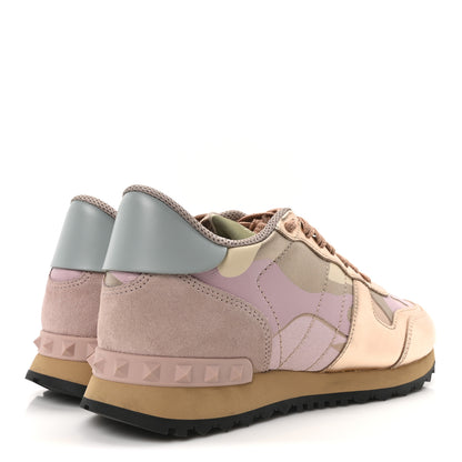 Valentino Garavani Metallic Nappa Suede Camouflage Womens Rockrunner Sneakers 36 Multicolor 5 of 9