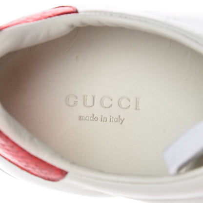 Gucci Calfskin Ayers Bee Embroidered Ace Sneakers 38.5 White Green 10 of 27
