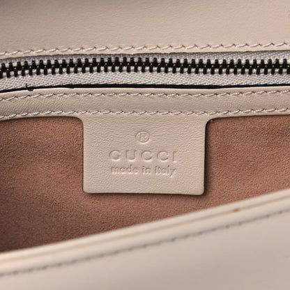 Gucci Calfskin Matelasse Small GG Marmont Top Handle Shoulder Bag White 5 of 11