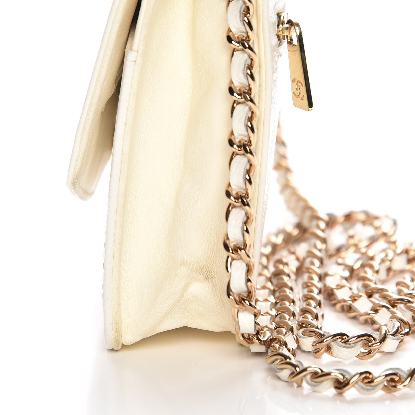 Caviar Timeless CC Wallet on Chain WOC White
