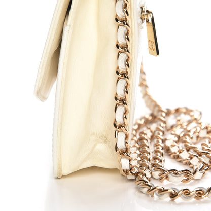Chanel Caviar Timeless CC Wallet on Chain WOC White 9 of 9