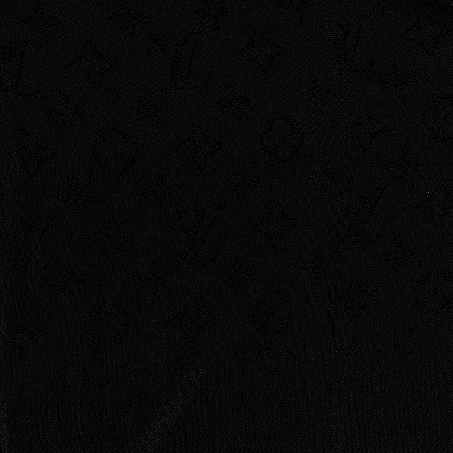 Louis Vuitton Silk Wool Monogram Shawl Black 2 of 3