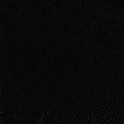 Louis Vuitton Silk Wool Monogram Shawl Black 2 of 3