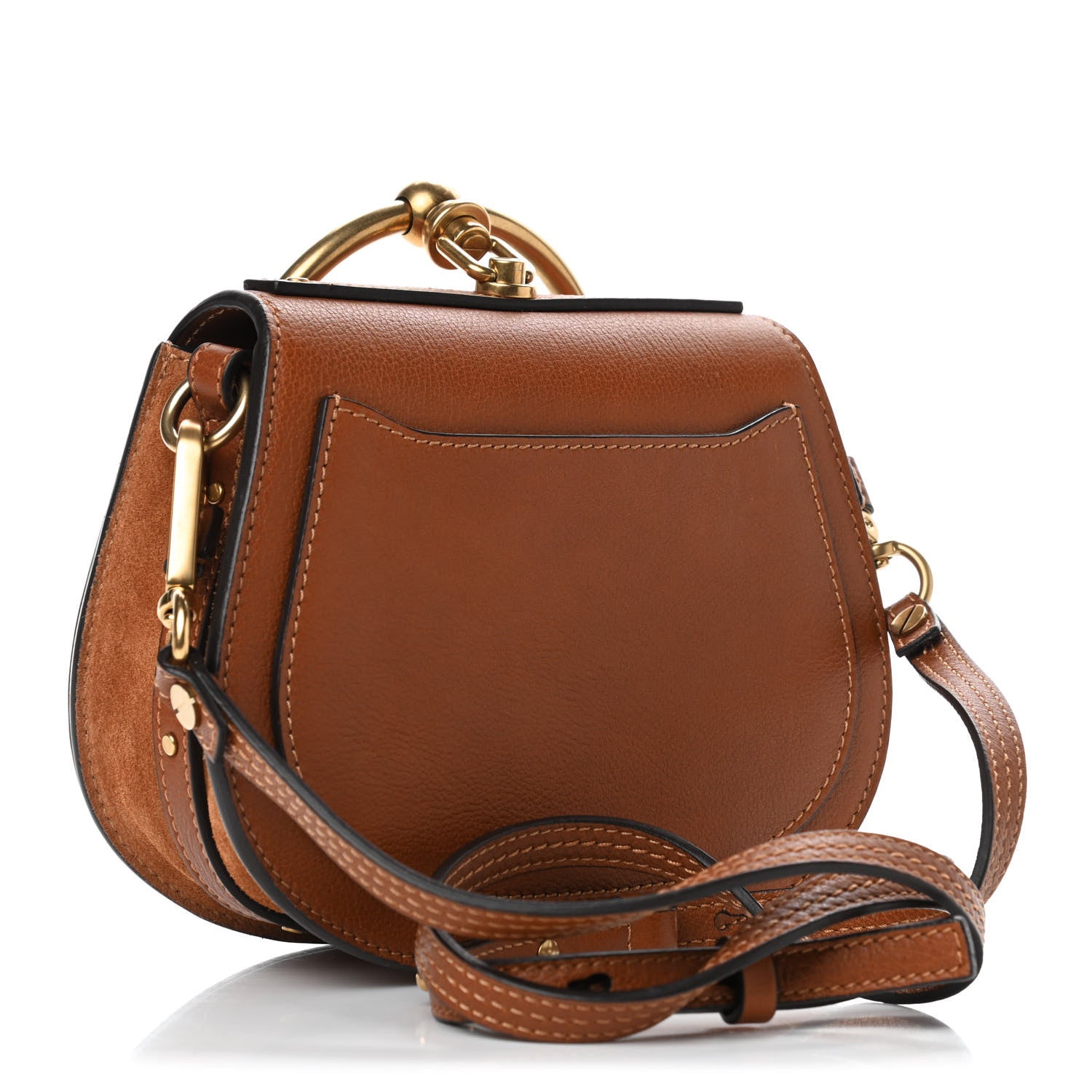 Chloe Calfskin Suede Small Nile Bracelet Bag Caramel 2 of 4