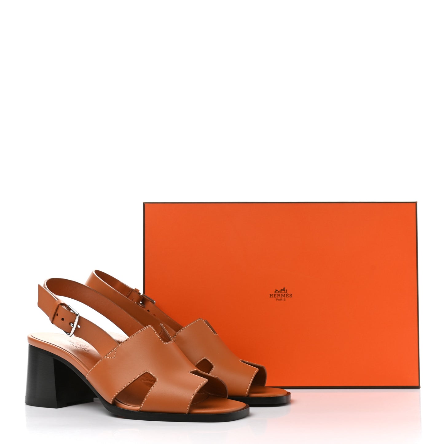 Calfskin Elbe 60 Sandals 38 Marron Glaise