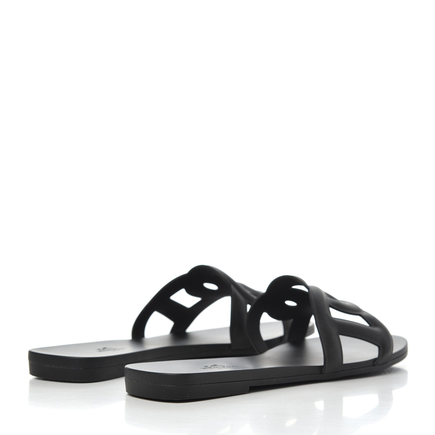 Hermes Rubber Aloha Sandals 39 Black 4 of 15