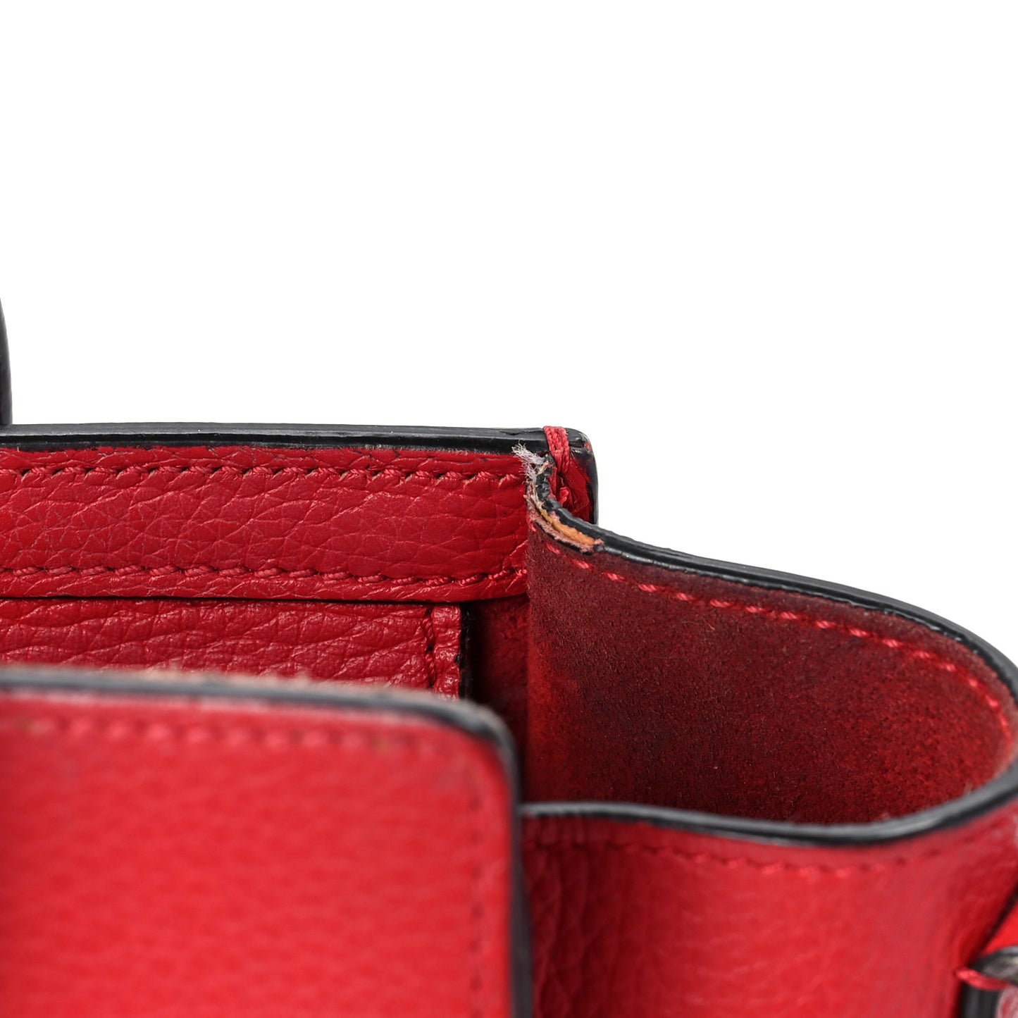 Drummed Calfskin Nano Luggage Red