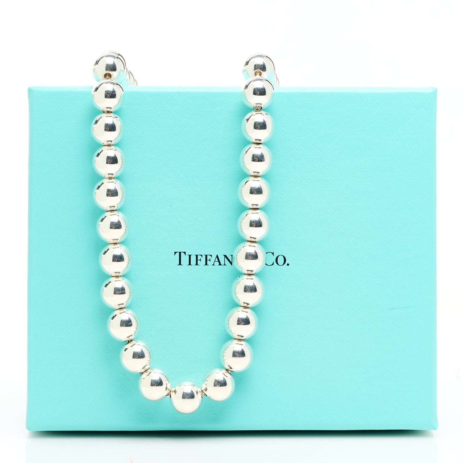 Tiffany Sterling Silver 10mm Hardwear Ball Necklace 24.5" 6 of 6