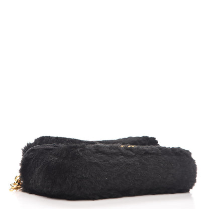 Fendi Shearling Shiny Nappa Micro Baguette Black 4 of 6