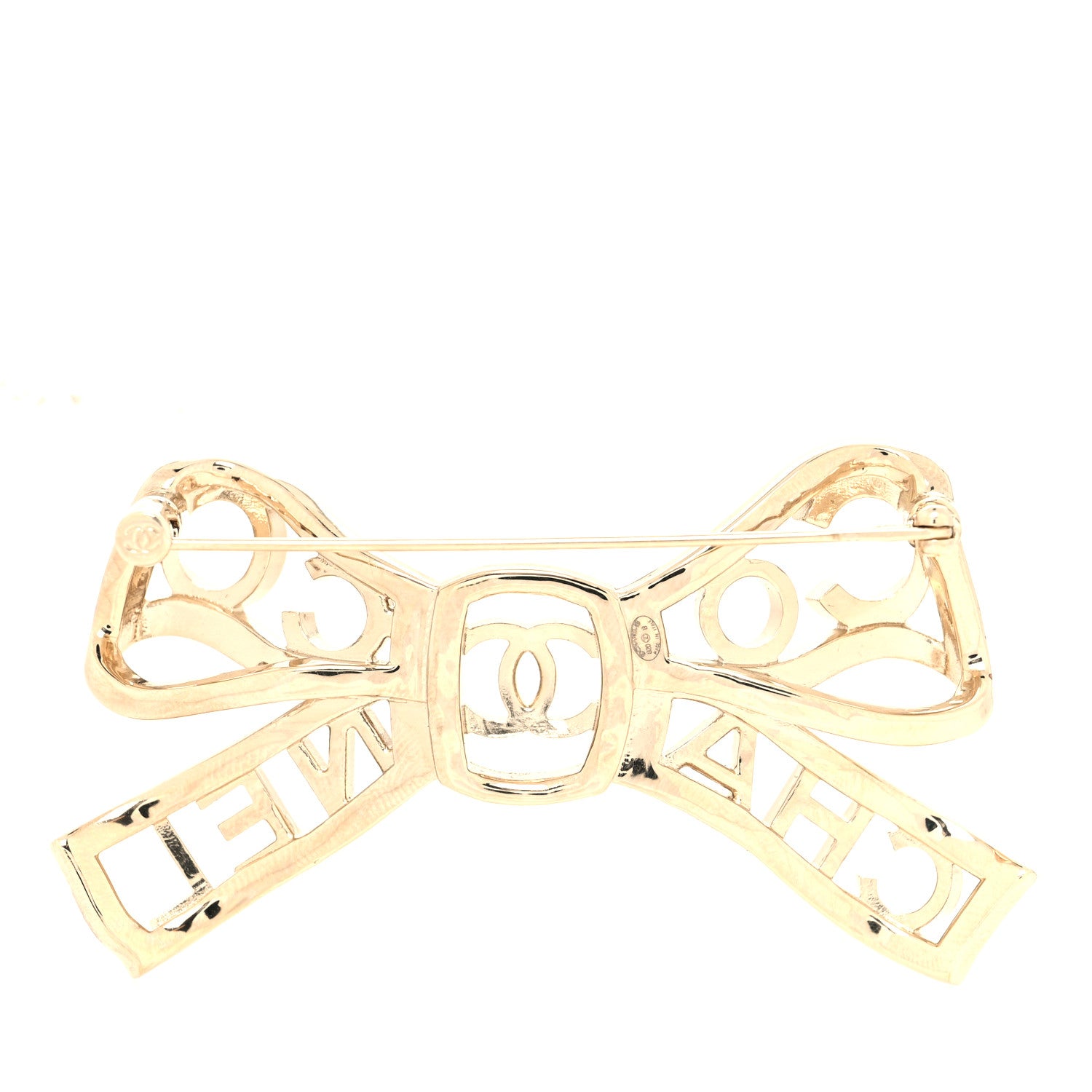 Chanel Metal Crystal Bow-tiful CC Brooch Gold 3 of 4