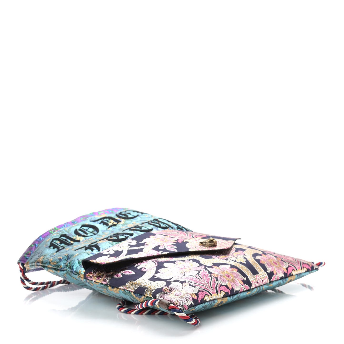 Brocade Embroidered Drawstring Backpack Multicolor