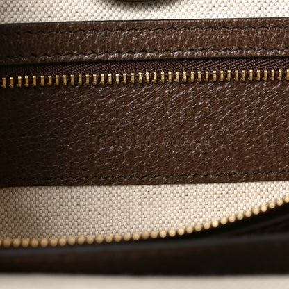 Gucci Monogram Jumbo GG Textured Dollar Calfskin Web Medium Ophidia Shopping Tote Camel Ebony 6 of 10