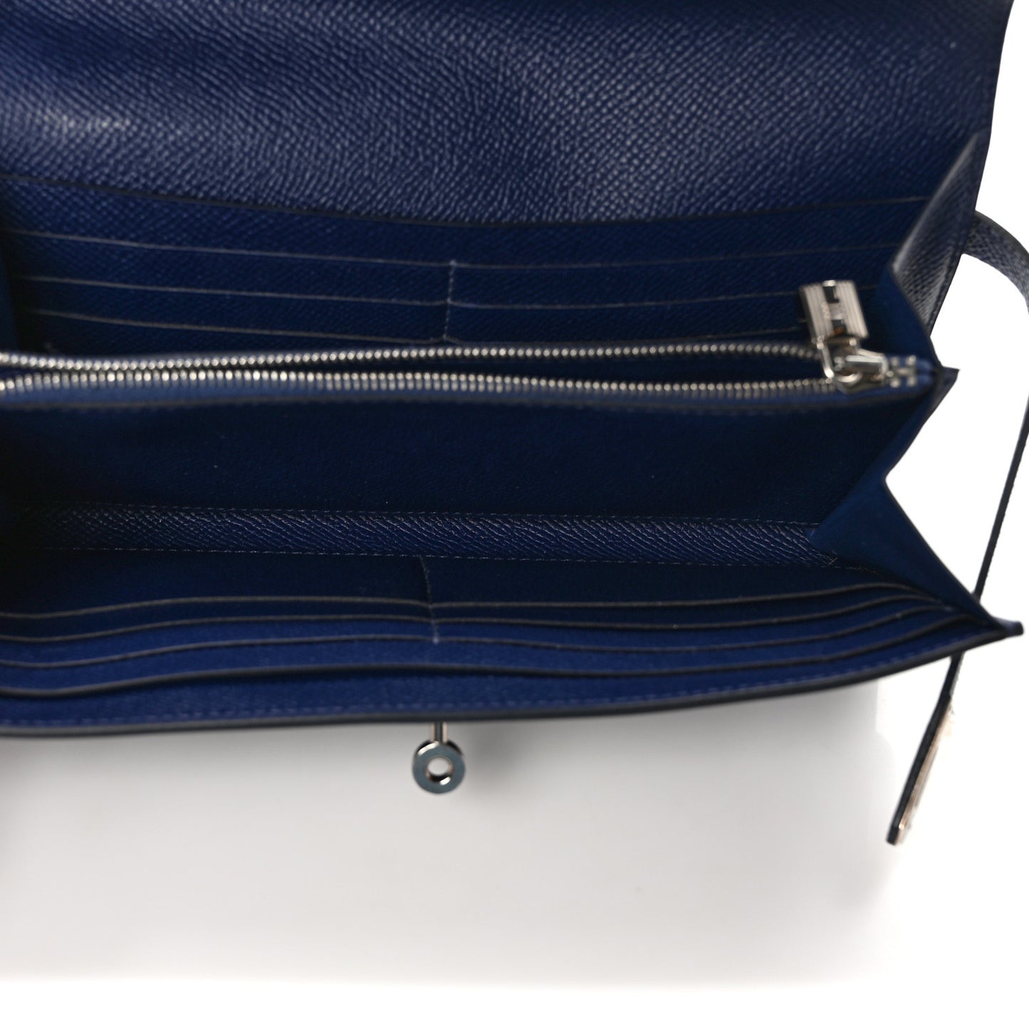 Epsom Kelly Longue Wallet Bleu Saphir