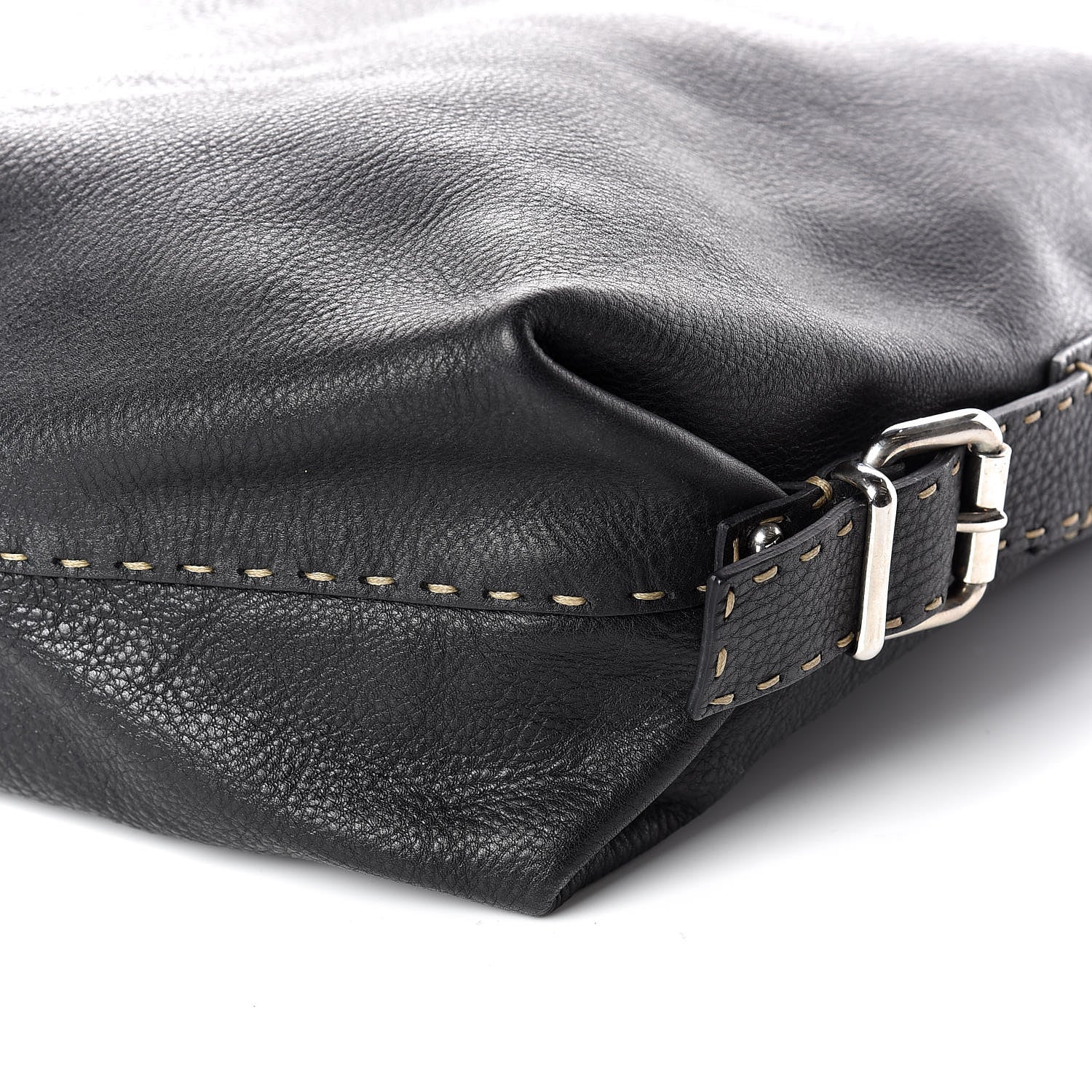 Fendi Calfskin Romano Large Selleria Hobo Black 6 of 14