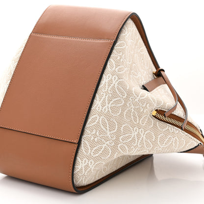 Loewe Calfskin Canvas Anagram Small Hammock Shoulder Bag Ecru Tan 10 of 11