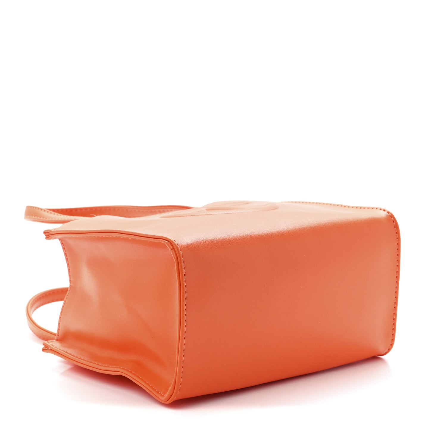 Vegan Leather Small Shopping Bag Orange