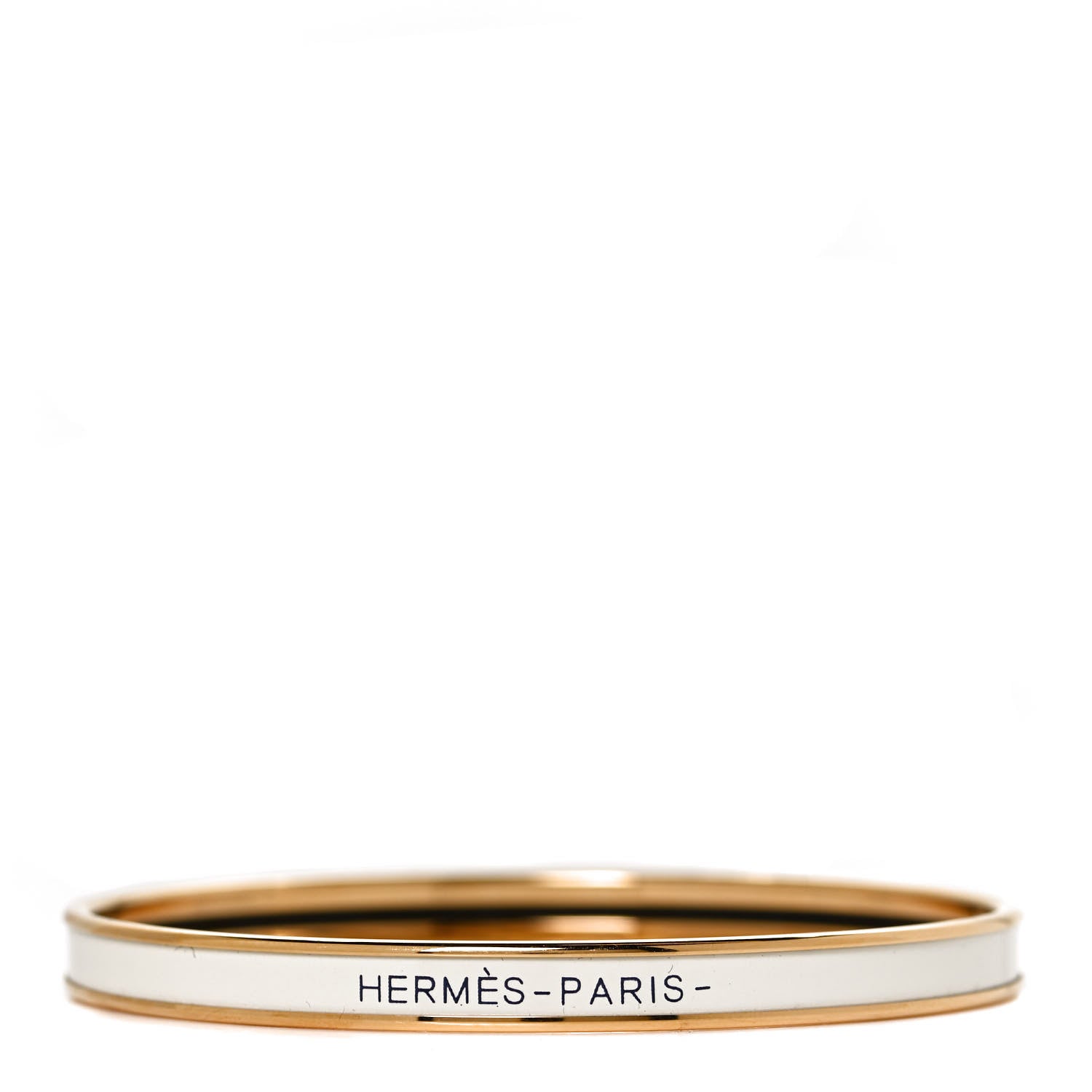 Hermes Enamel Printed Extra Narrow Bracelet 62 Creme 1 of 6