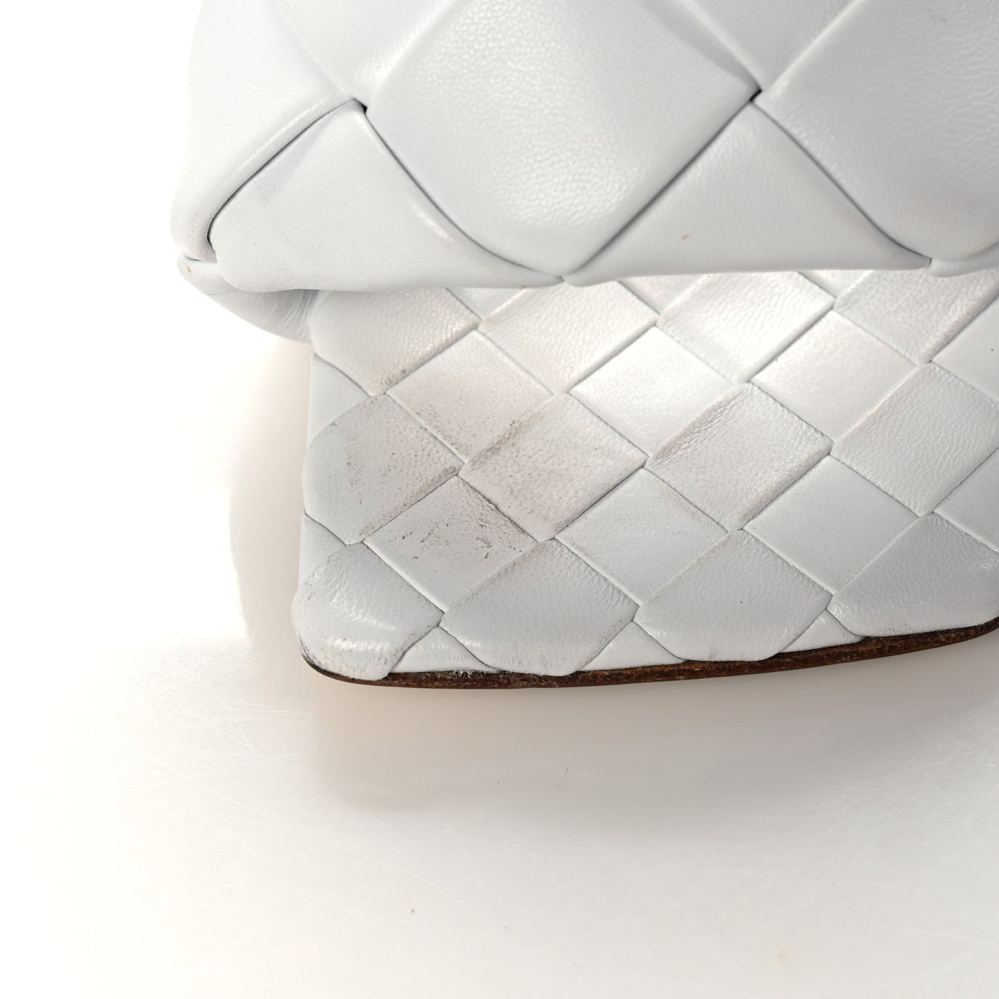 Nappa Maxi Intrecciato Lido Mule Sandals 37 Optic White