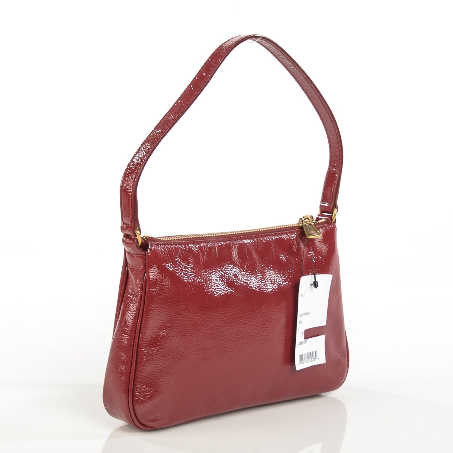 Saint Laurent Textured Patent Calfskin Mini Shoulder Bag Red 3 of 9