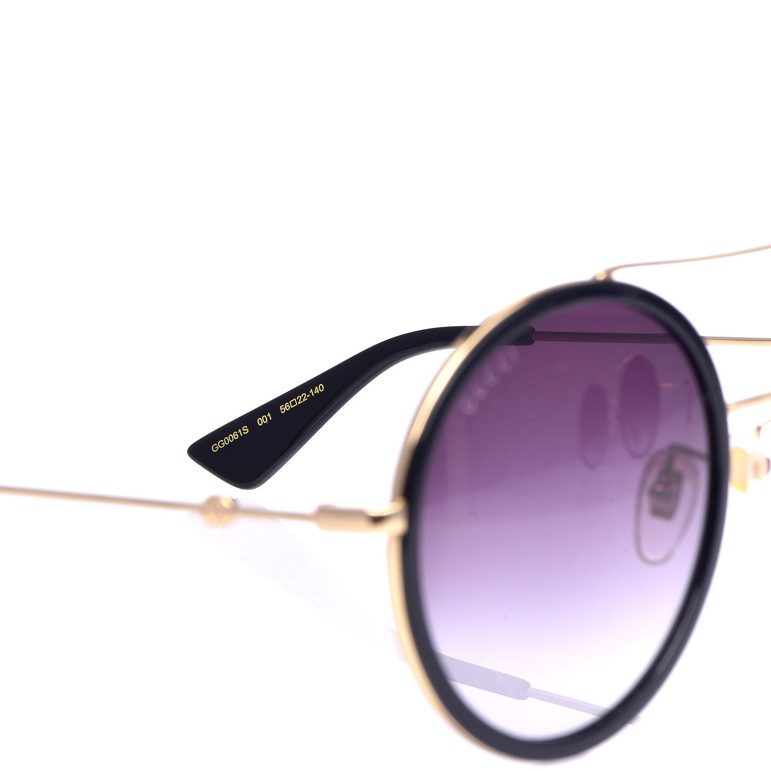 Gucci Round Frame Sunglasses GG0061S Black 5 of 10