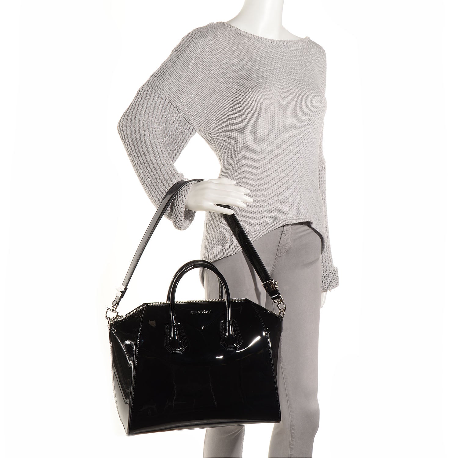 Givenchy Patent Calfskin Medium Antigona Black 2 of 11