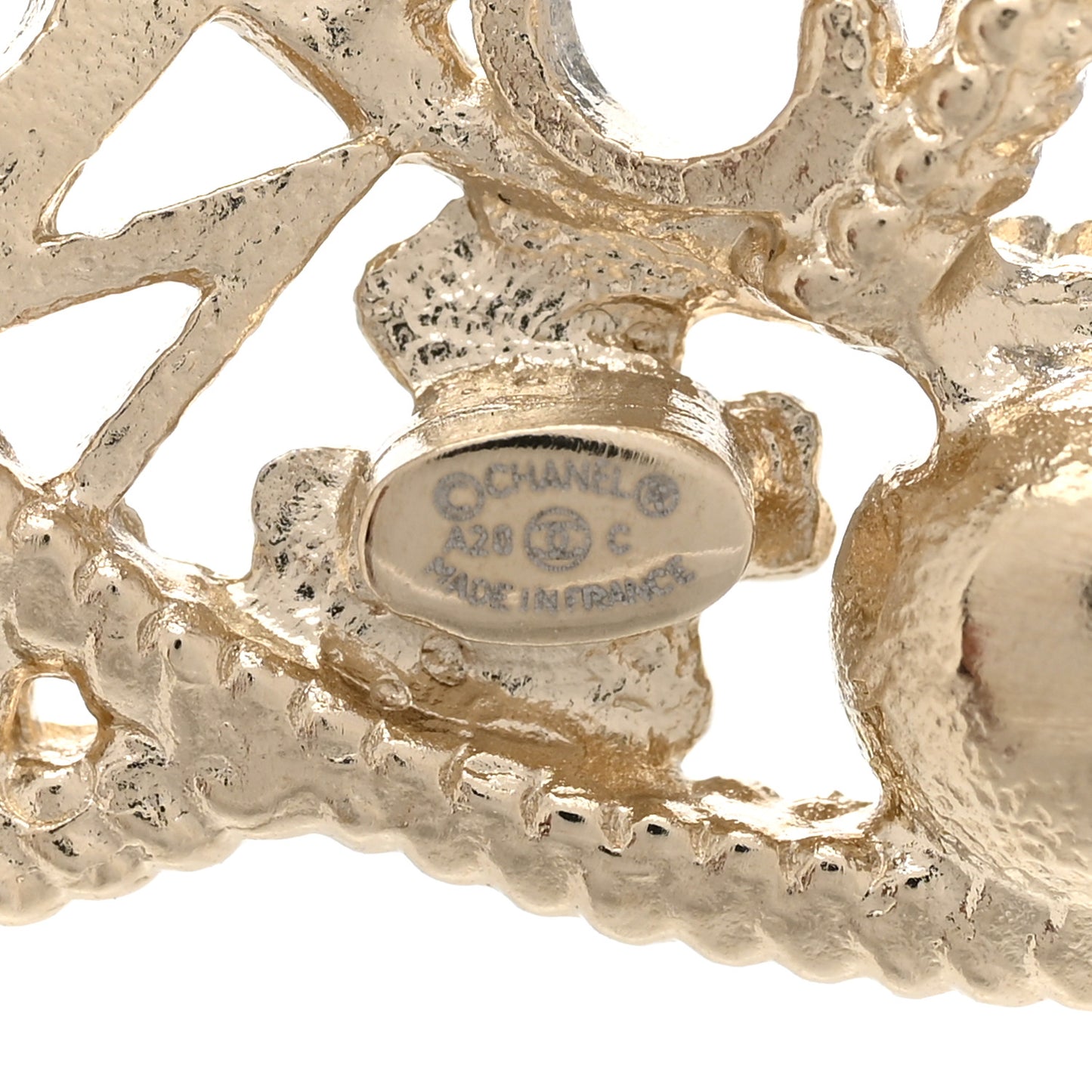 Crystal Pearl Chanel Charms CC Logo Brooch Gold