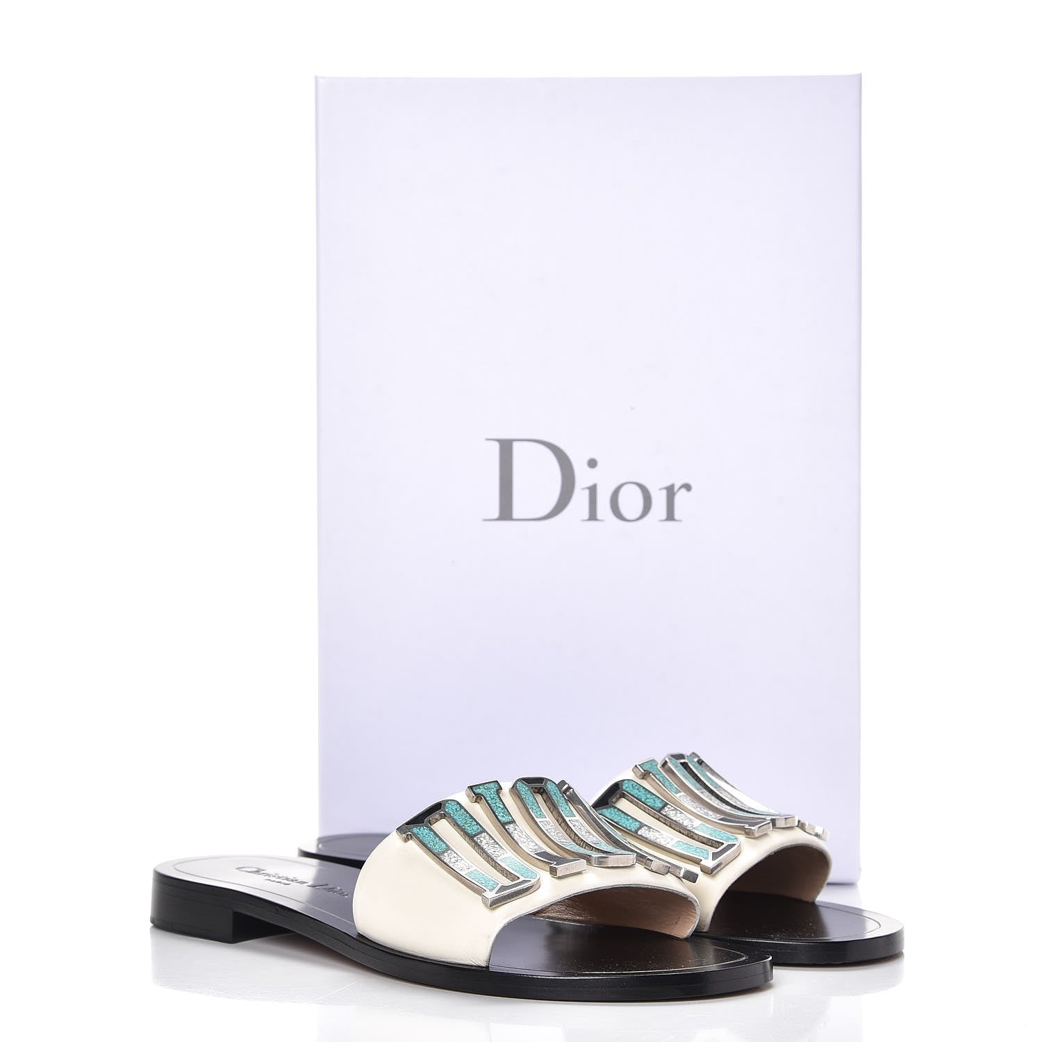 Christian Dior Calfskin Dio(r)evolution 10mm Slide Sandals 38 Off White 8 of 9