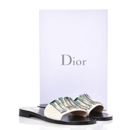 Christian Dior Calfskin Dio(r)evolution 10mm Slide Sandals 38 Off White 8 of 9