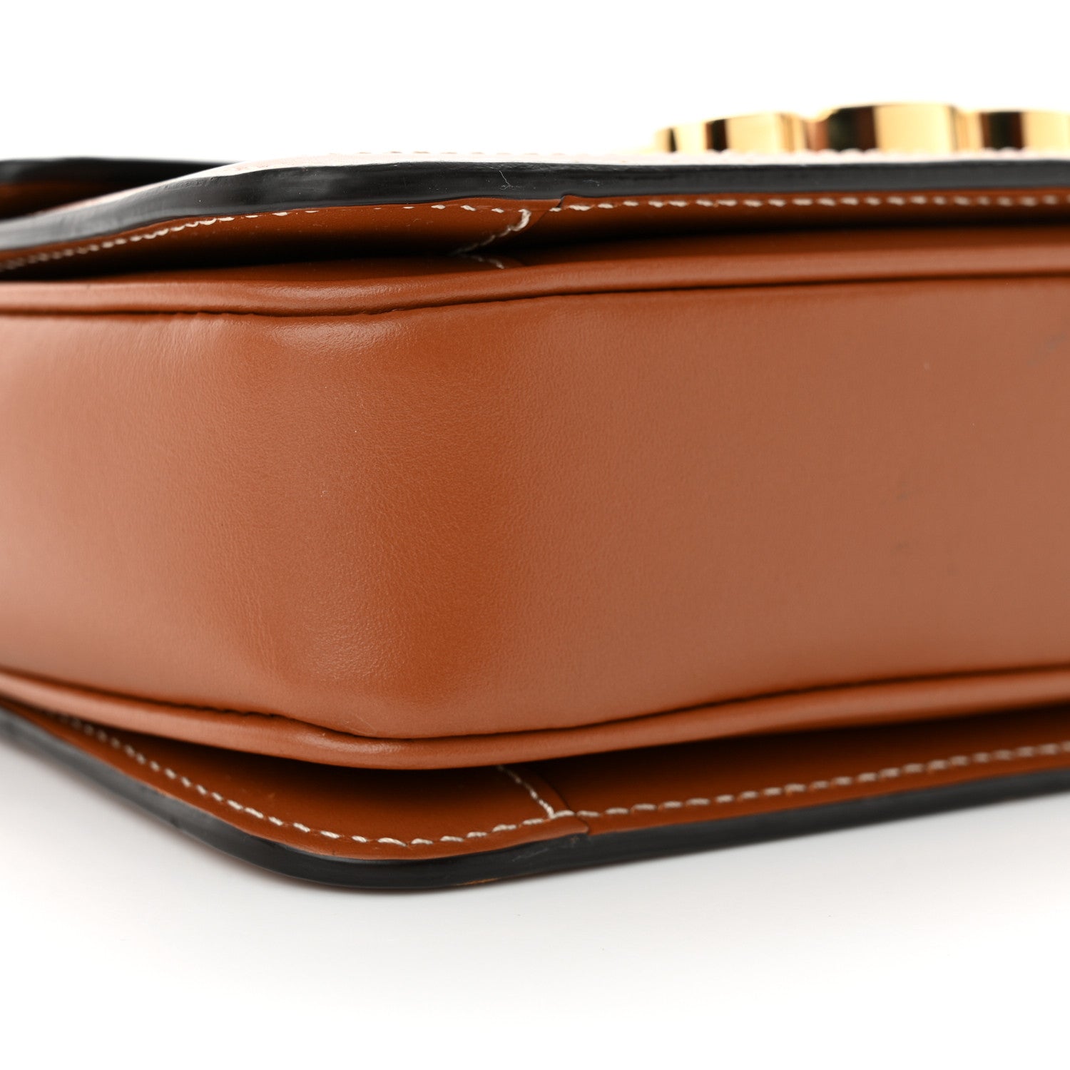 Celine Calfskin Triomphe Canvas Teen Triomphe Bag Tan 9 of 10