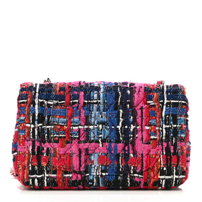 Chanel Tweed Quilted Mini Rectangular Flap Red Pink Black 11 of 12