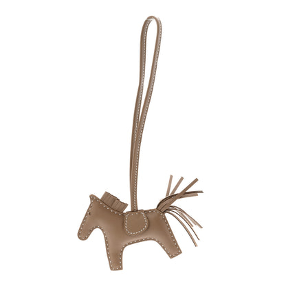 Hermes Milo Lambskin Grigri Rodeo Horse Bag Charm PM Etoupe 2 of 10