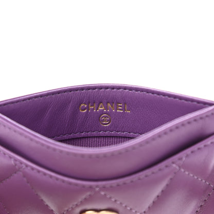 Chanel Lambskin Quilted Card Holder Purple 6 of 9
