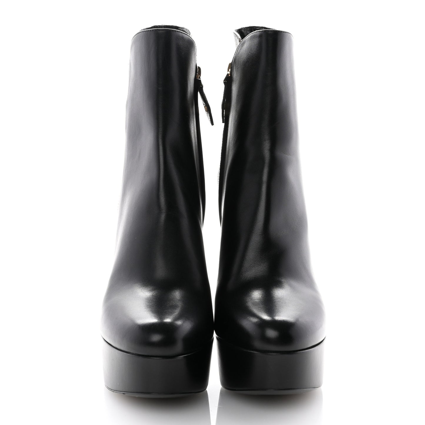 Calfskin Monogram Afterglow Platform Ankle Boots 38 Black