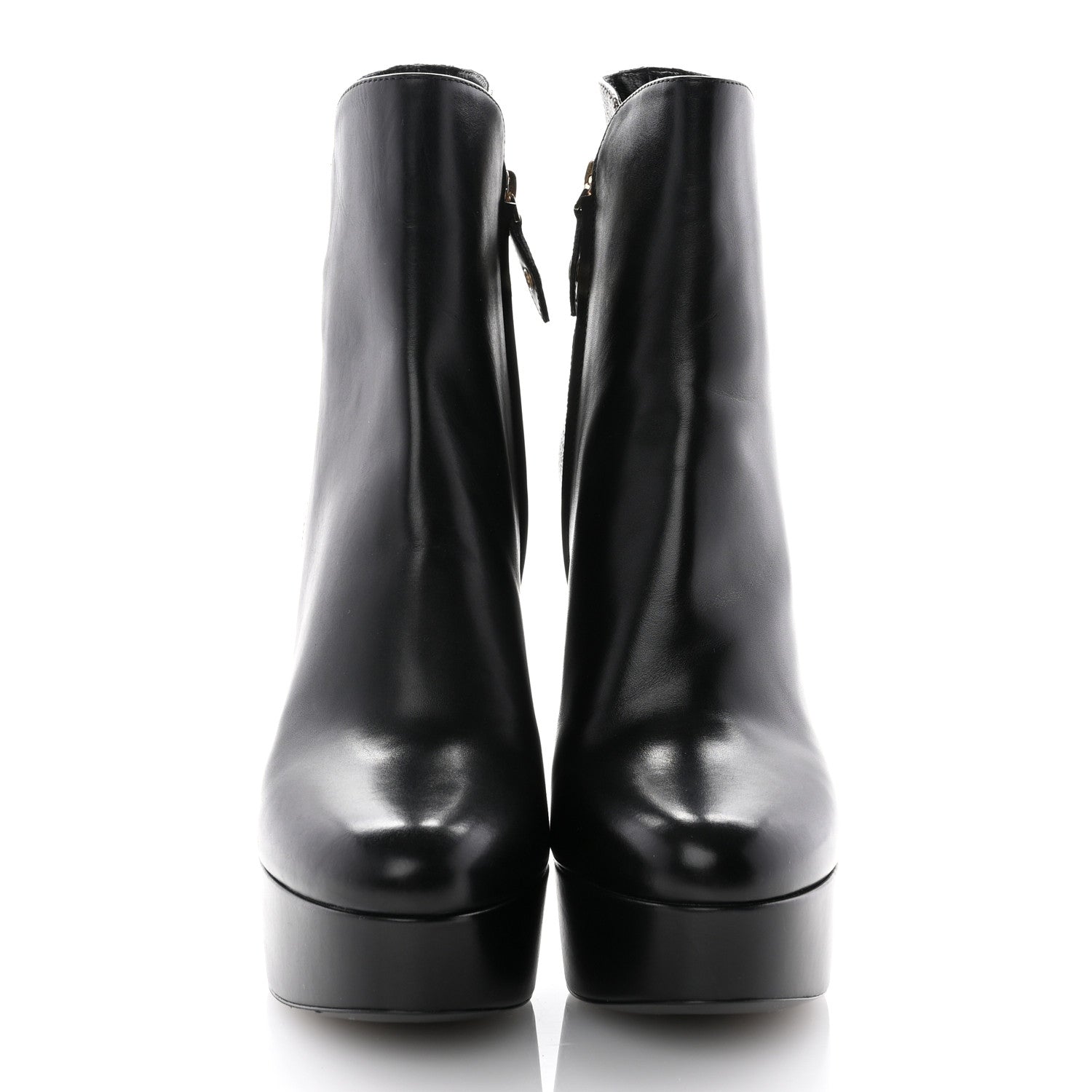 Louis Vuitton Calfskin Monogram Afterglow Platform Ankle Boots 38 Black 2 of 9