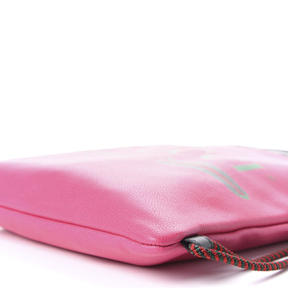 Gucci Grained Calfskin Logo Drawstring Backpack Box Pink Green Black 5 of 8