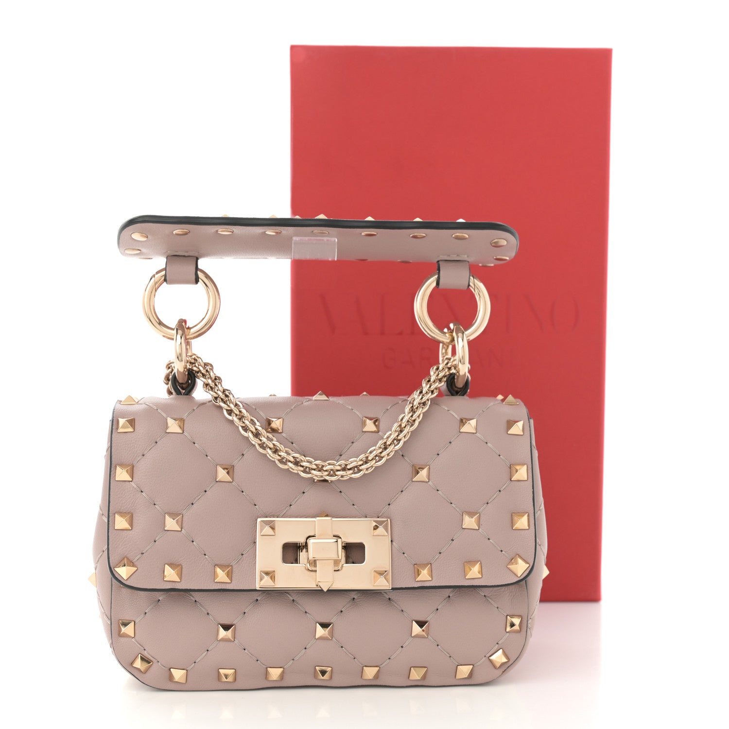 Valentino Garavani Nappa Micro Rockstud Spike Shoulder Bag Poudre 11 of 11