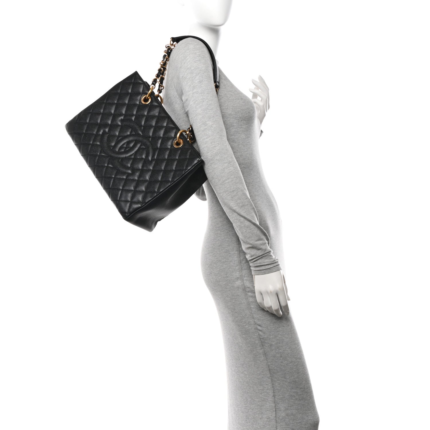 Chanel Caviar Quilted Grand Shopping Tote GST Black 2 of 10