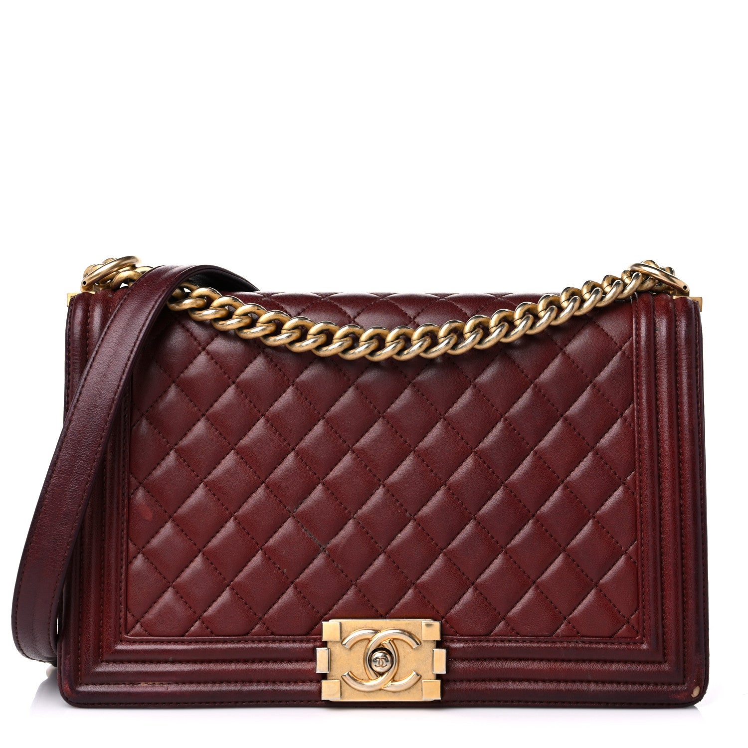 Chanel Lambskin Quilted New Medium Boy Flap Dark Red 1 of 20