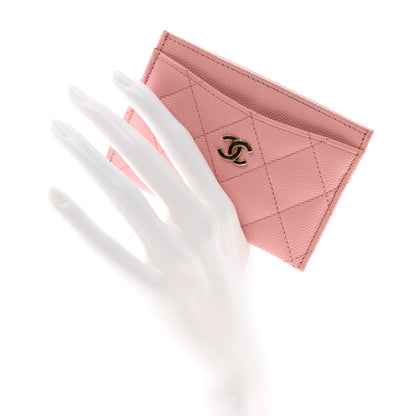 Chanel Caviar Quilted Card Holder Pink 2 of 11