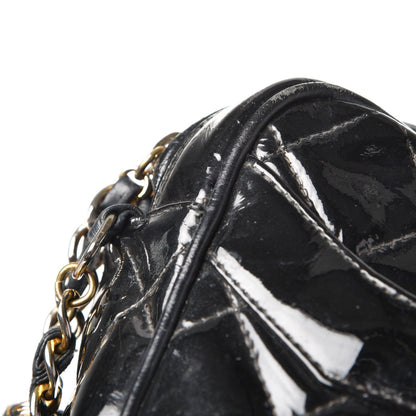 Chanel Patent Quilted Tassel Camera Case Black 10 of 16