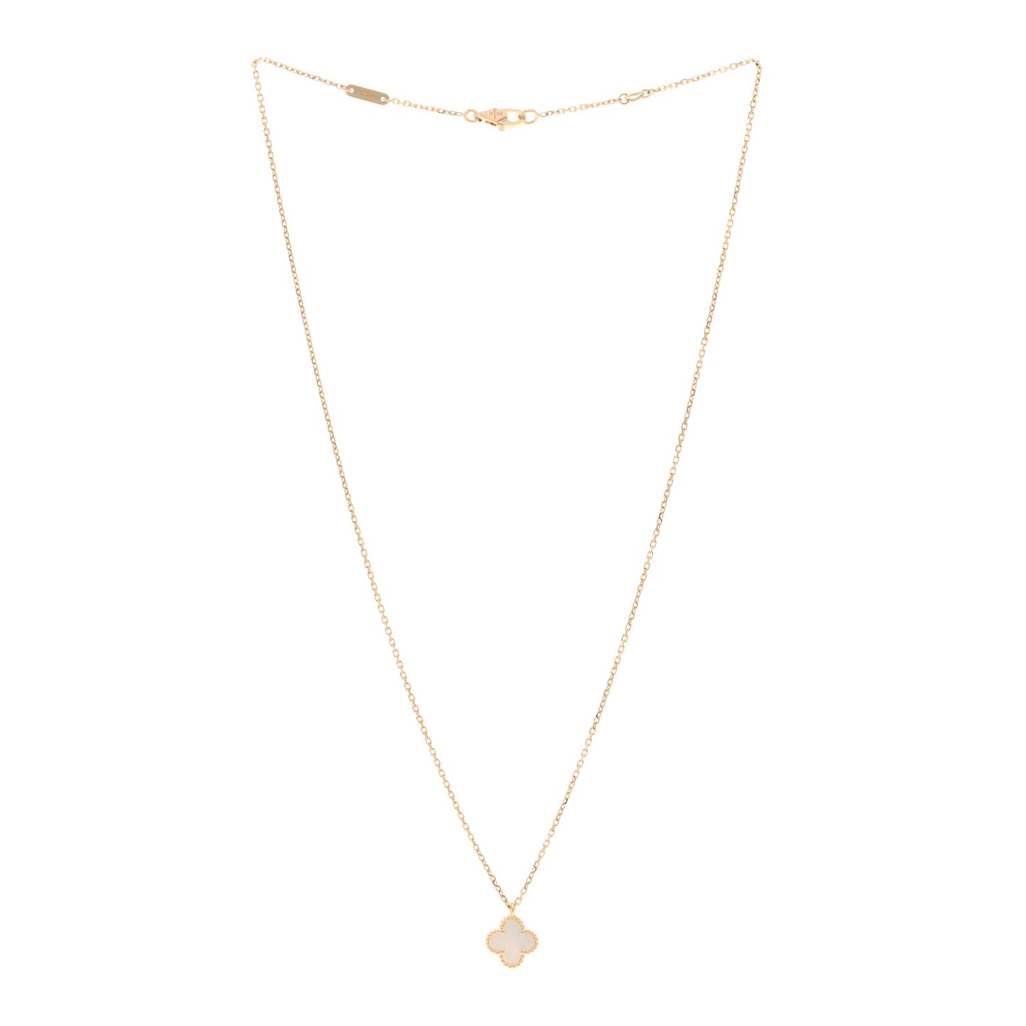 18K Yellow Gold Mother of Pearl Sweet Alhambra Pendant Necklace
