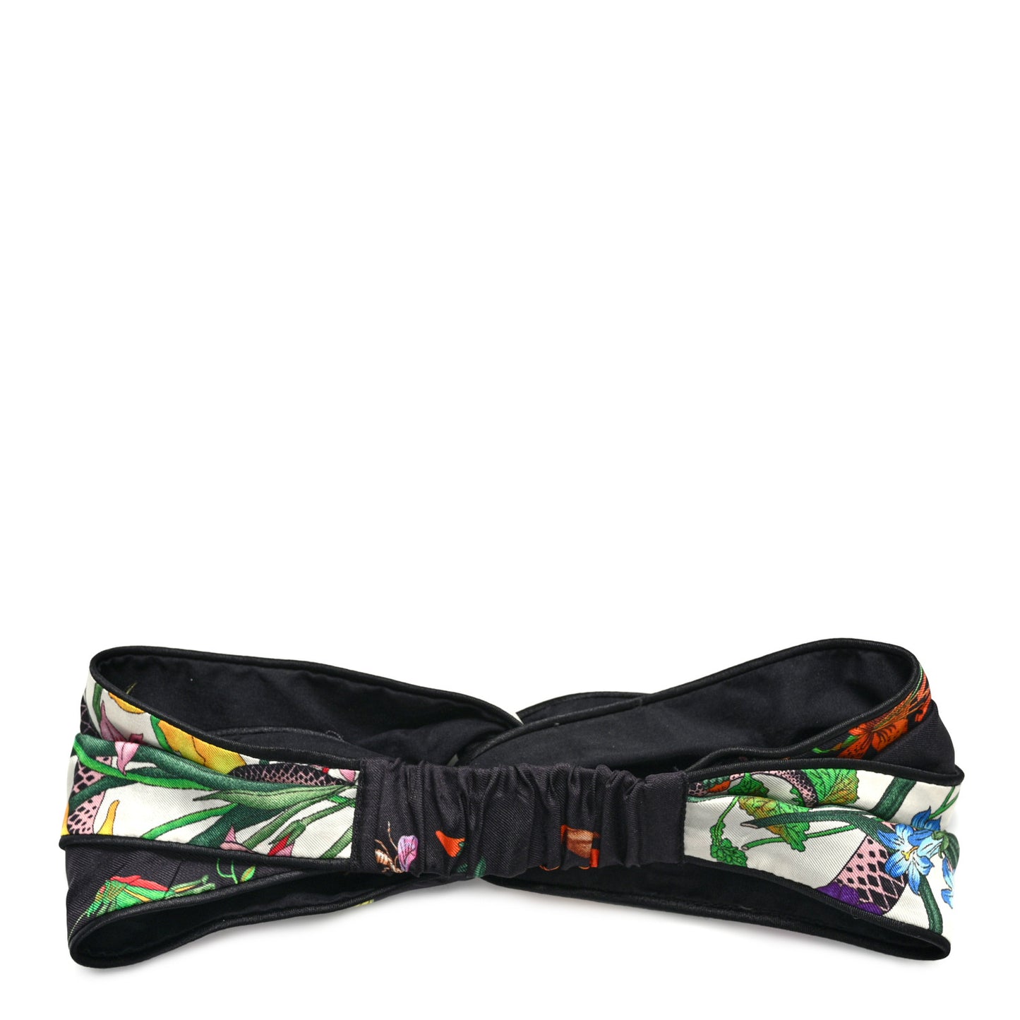 Silk Floral Snake Print Headband White