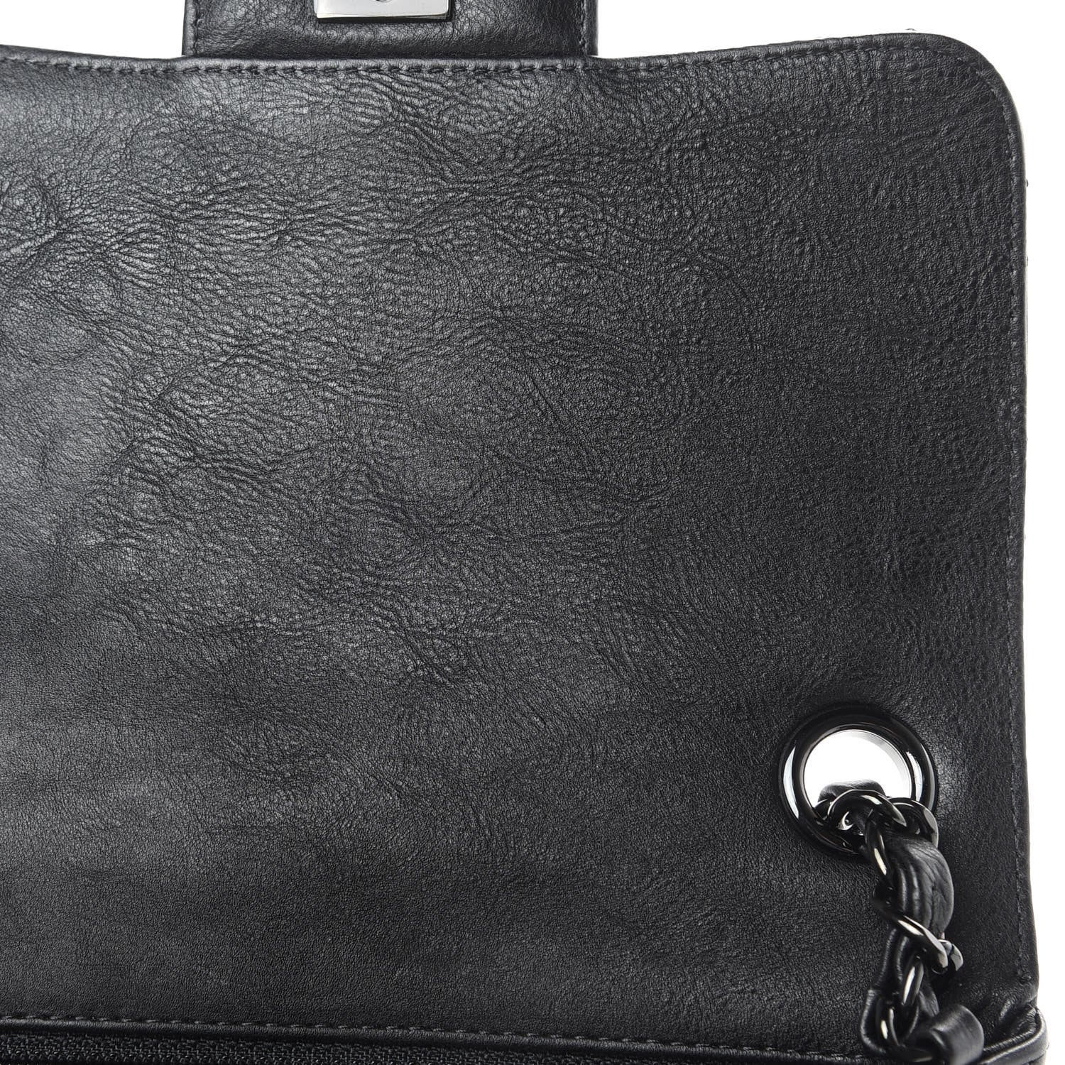 Chanel Crumpled Calfskin Quilted Mini Square Flap So Black 11 of 11