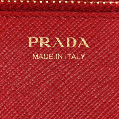 Prada Saffiano Metal Medium Wallet Rosso 6 of 13