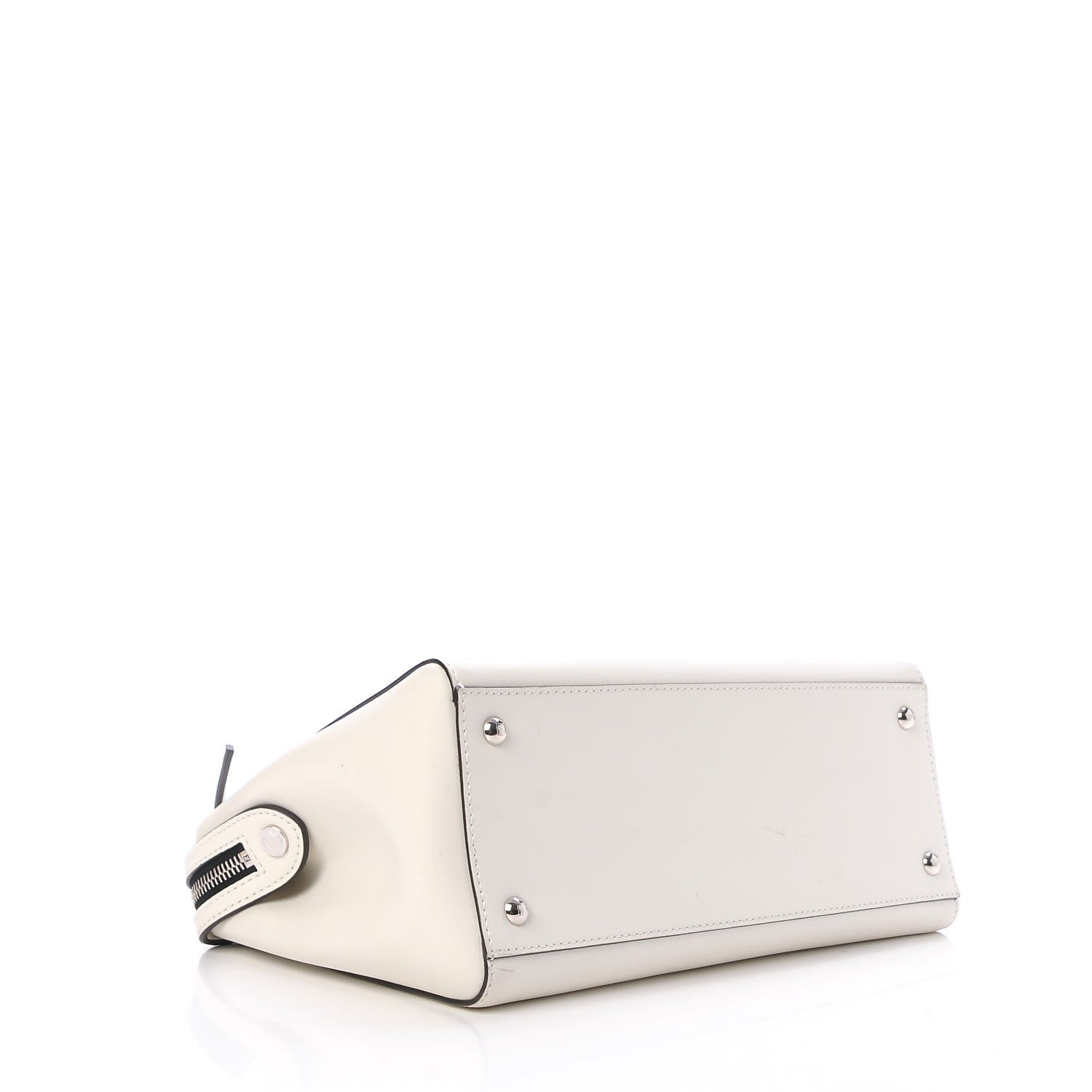 Fendi Vitello Baltico Dolce Shiny Nappa Lace Up DotCom Satchel White Parrot 5 of 20