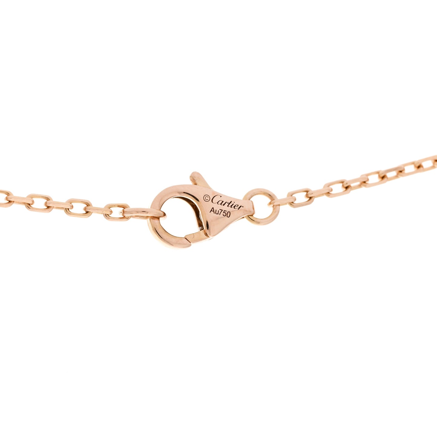 18K Pink Gold Diamond Interlocking LOVE Paved Necklace