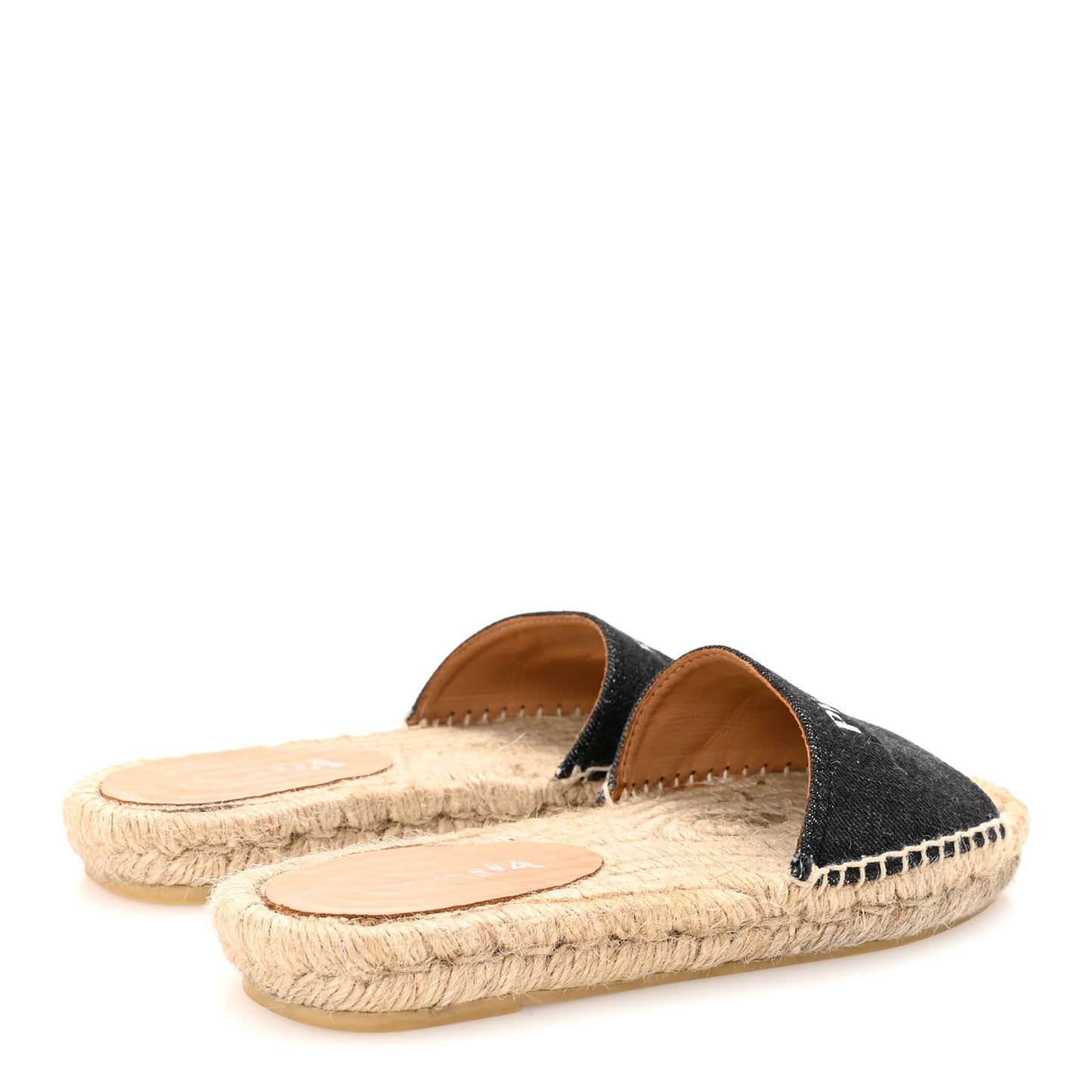 Denim Logo Espadrilles Sandals 35 Blue