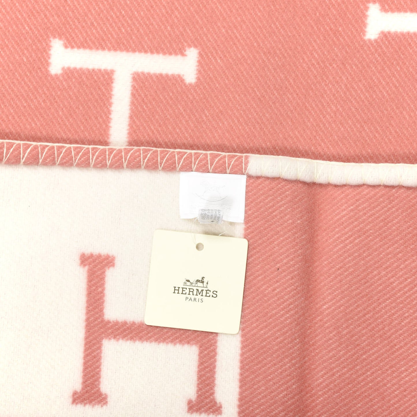 Wool Cashmere Avalon Baby Blanket Rose Airelle White